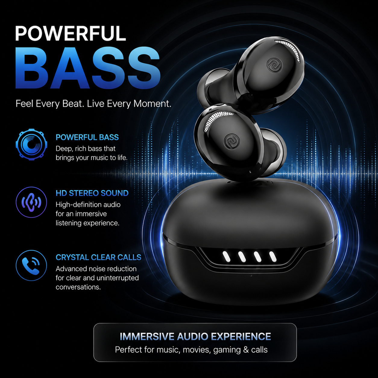 Wireless Earbuds with 45H Playtime