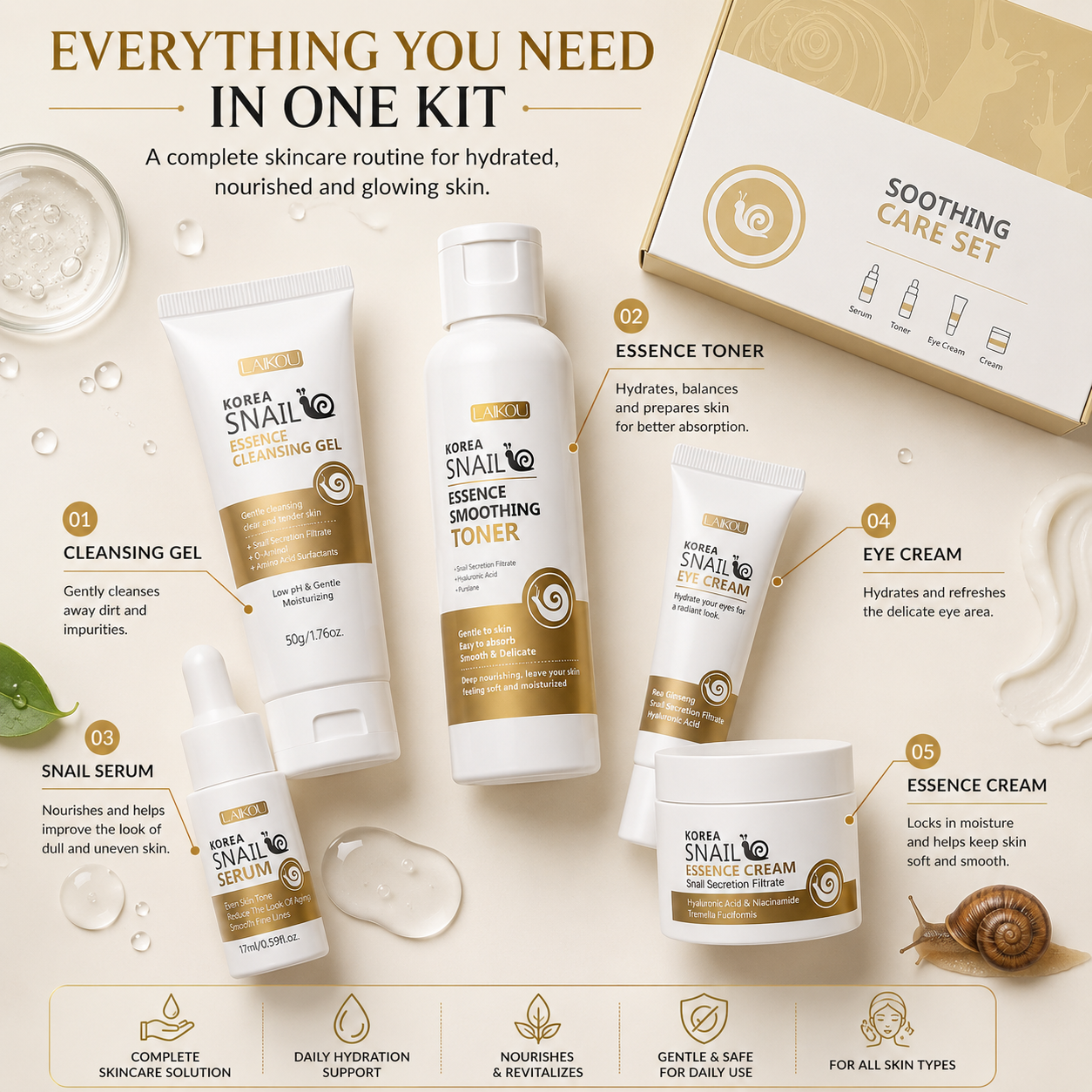 Korean Skincare Essentials Set